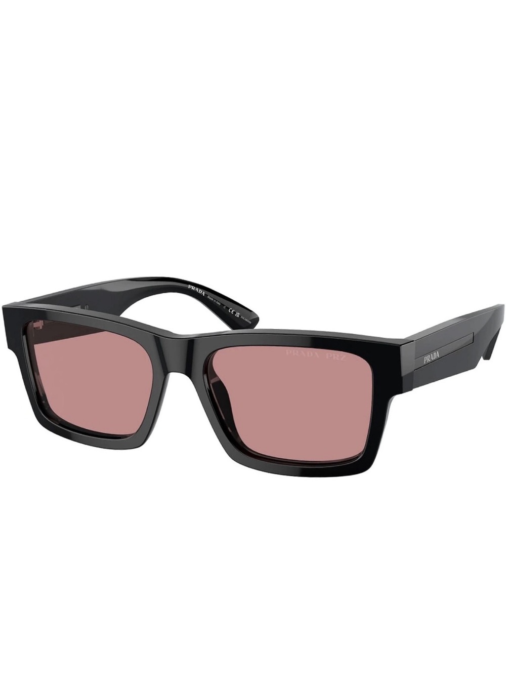 Prada Black Frame Sunglasses with Rose-Tinted Lenses